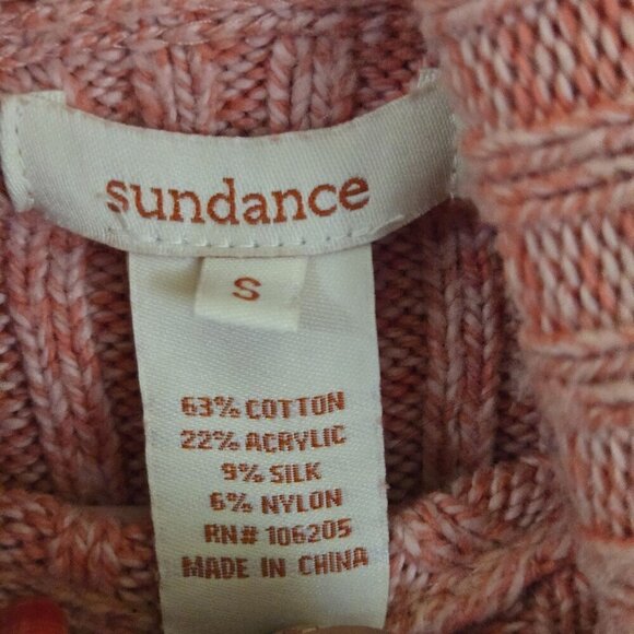 Sundance Toasty Dimensions Ribbed Turtleneck Sweater Pink Red Cotton Silk Size S - Picture 7 of 7